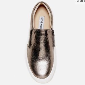 Steve Madden Glaammar Zip Platform Sneakers Rose Gold Size 8